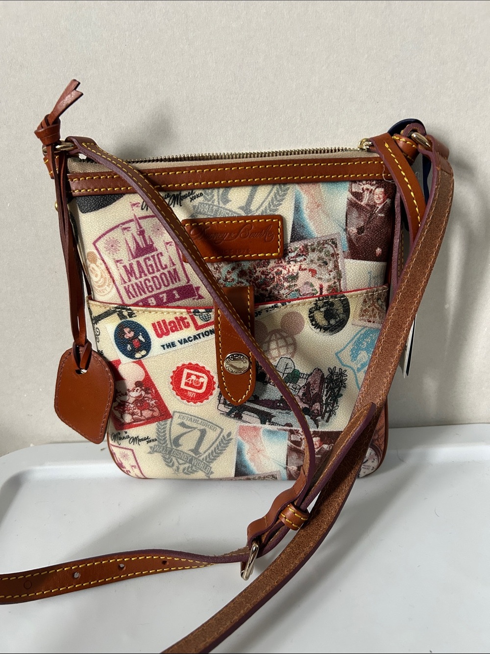 Dooney & Bourke Brown leather, Disney Crossbody NWT, retired style,year 2013.